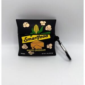AirPods Pro Case Smartfood White Cheddar Silicone, Carabiner Black Popcorn Bag
